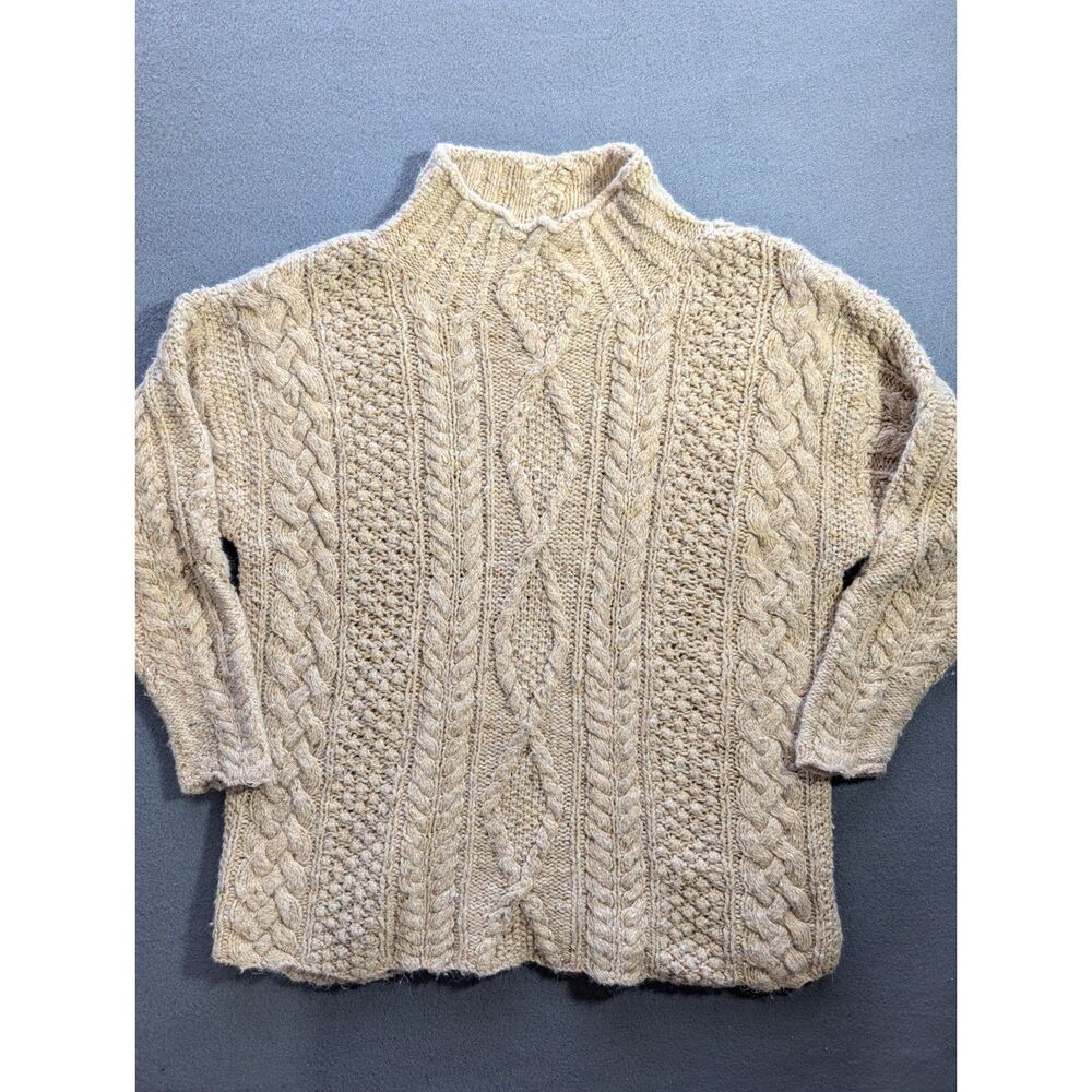 Express Tricot Handknit Women’s Small Cable Knit Wool Mohair Sweater Fisherman